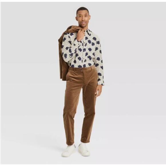 Houston White Adult Velvet Straight Trousers - Brown Medium NWT - Picture 2 of 4